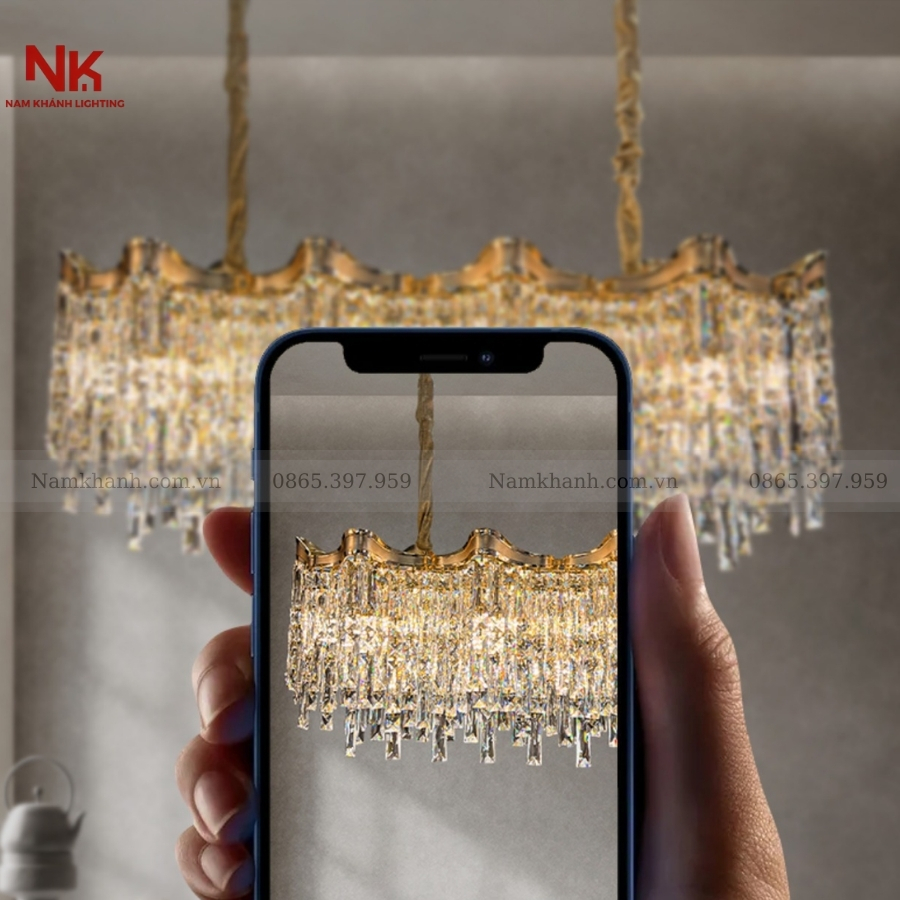 Đèn Thả Pha Lê Chữ Nhật 134/800