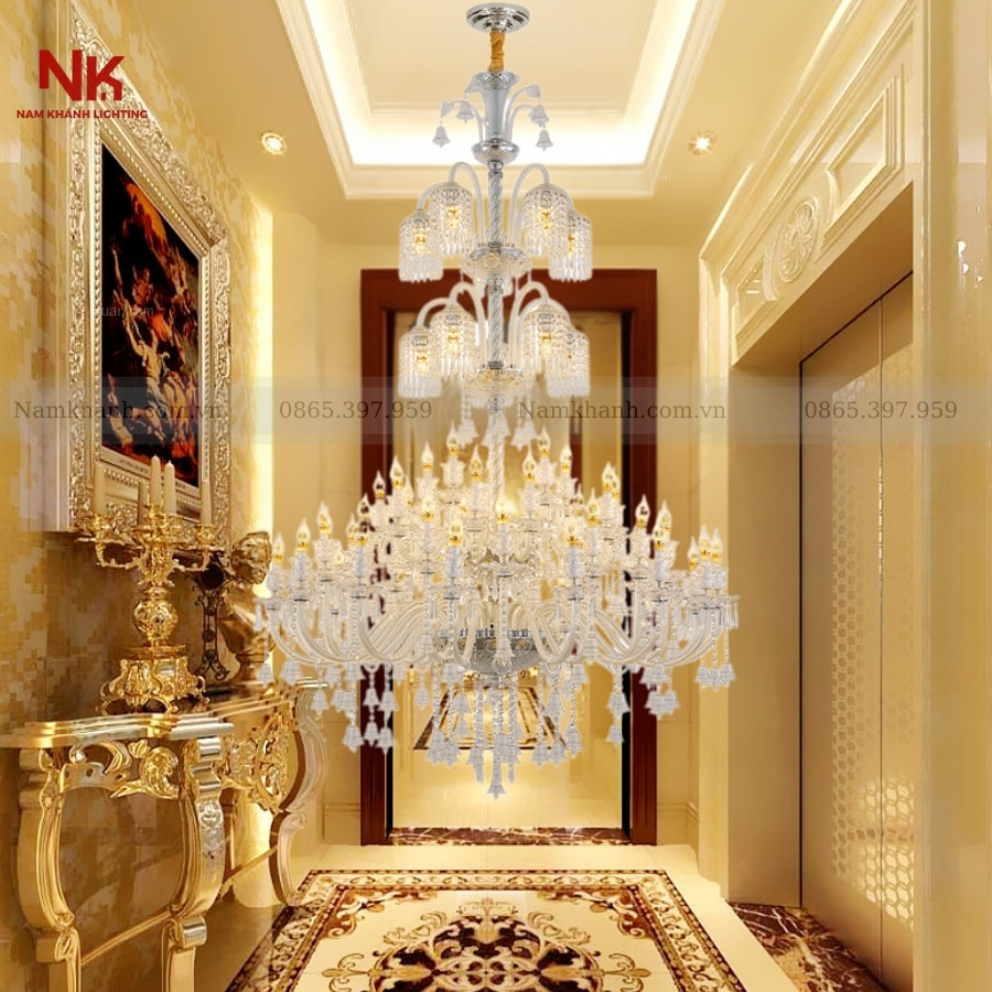 Đèn Chùm Thông Tầng Luxury Crystal
