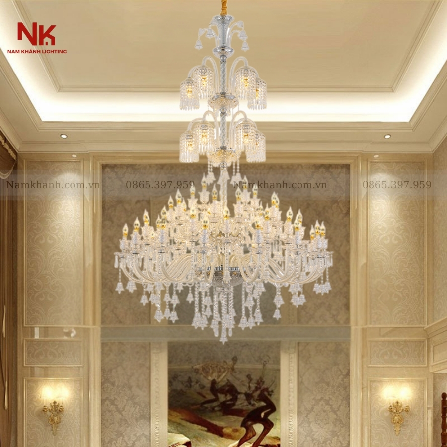 Đèn Chùm Thông Tầng Luxury Crystal