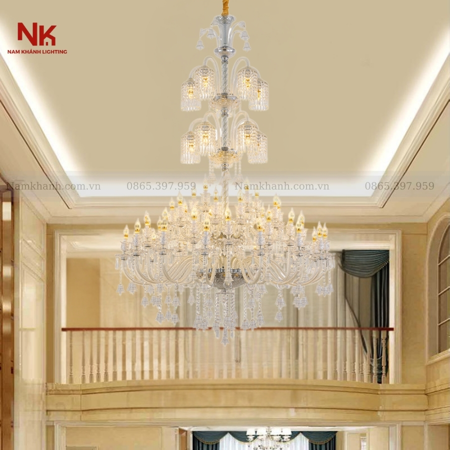 Đèn Chùm Thông Tầng Luxury Crystal
