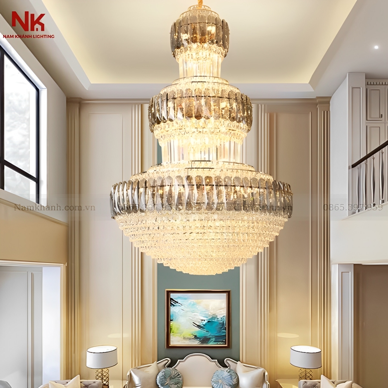 Đèn Chùm Pha Lê Thông Tầng 9225