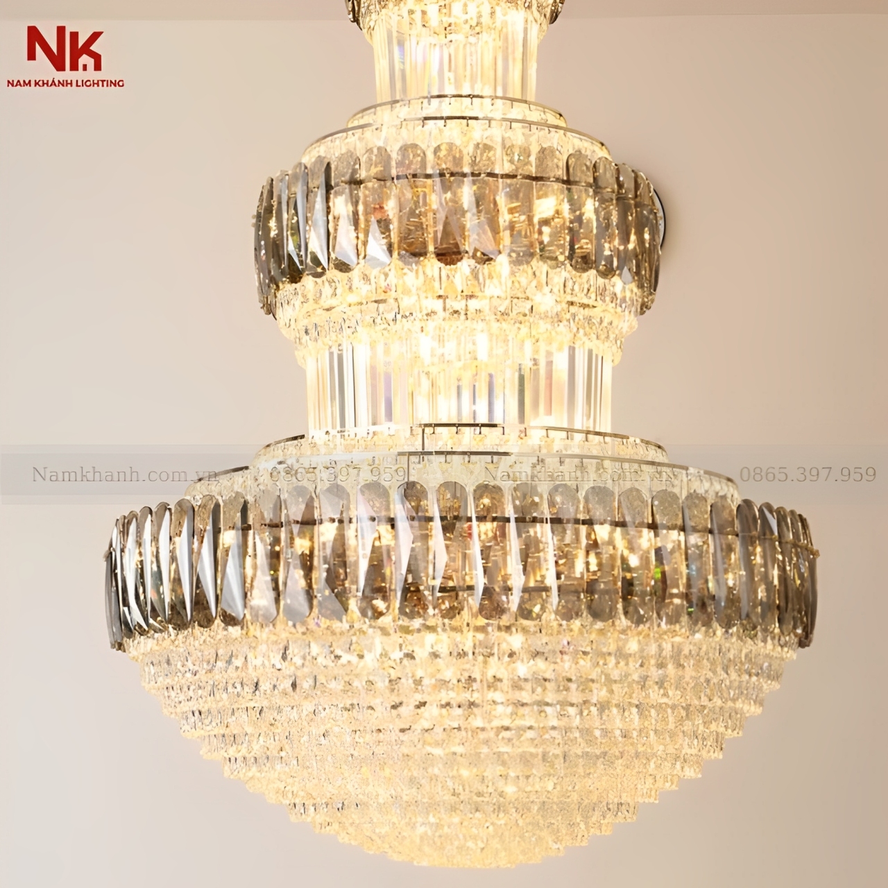 Đèn Chùm Pha Lê Thông Tầng 9225