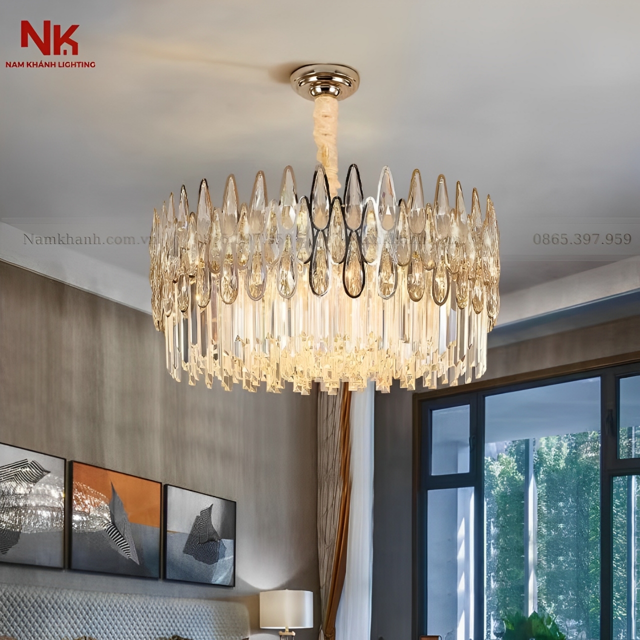Đèn Chùm Pha Lê Giọt Nước 957