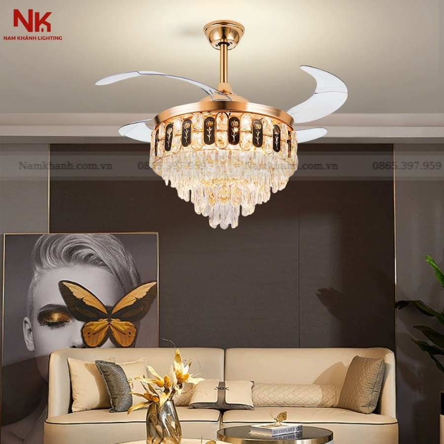 Quạt Cụp Xòe Hoa Hồng 352