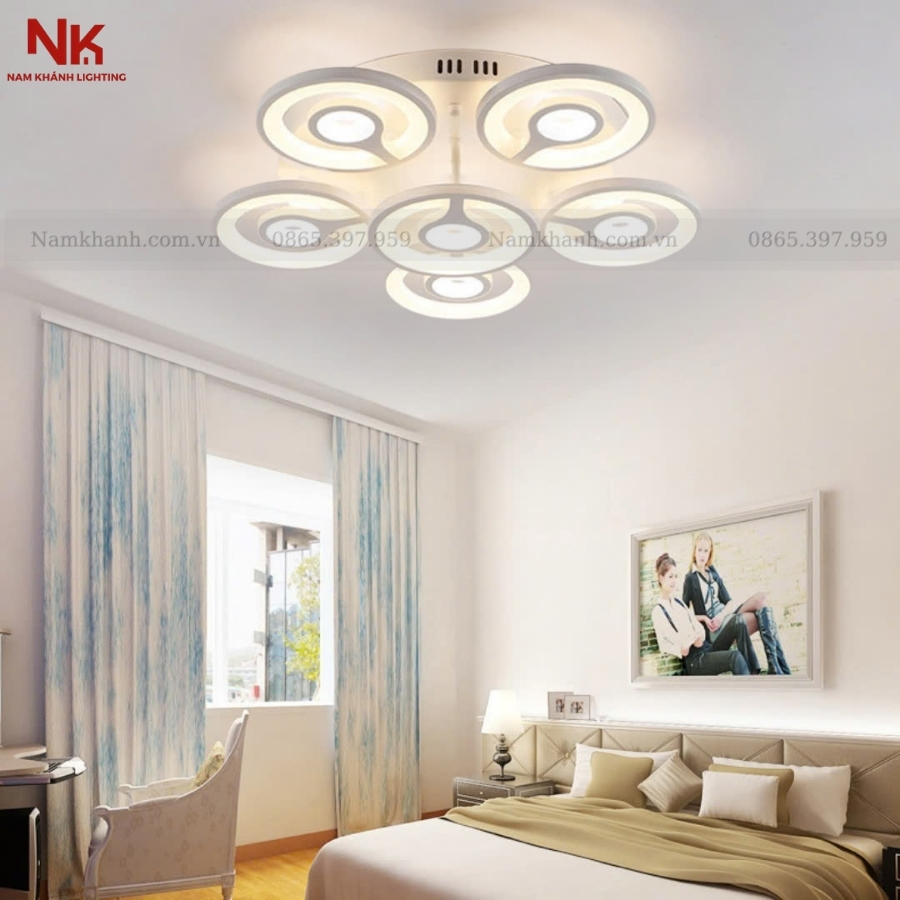 Đèn Ốp Trần 6 Cánh Tròn Đôi