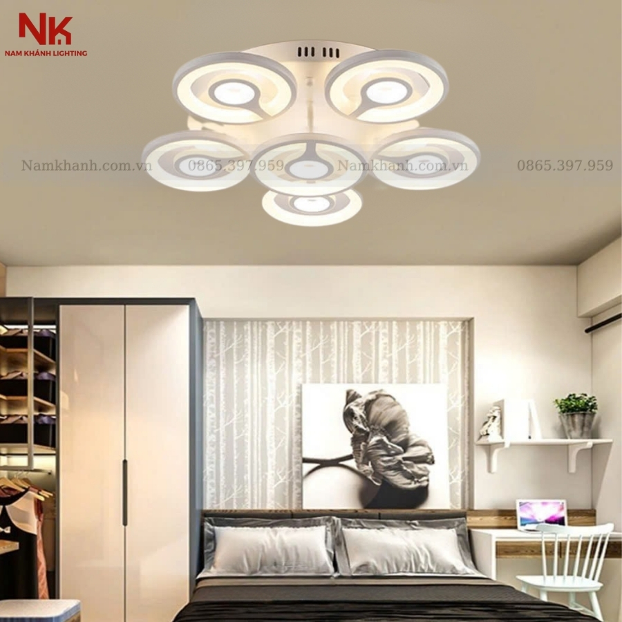 Đèn Ốp Trần 6 Cánh Tròn Đôi