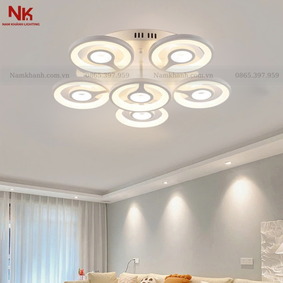 Đèn Ốp Trần 6 Cánh Tròn Đôi