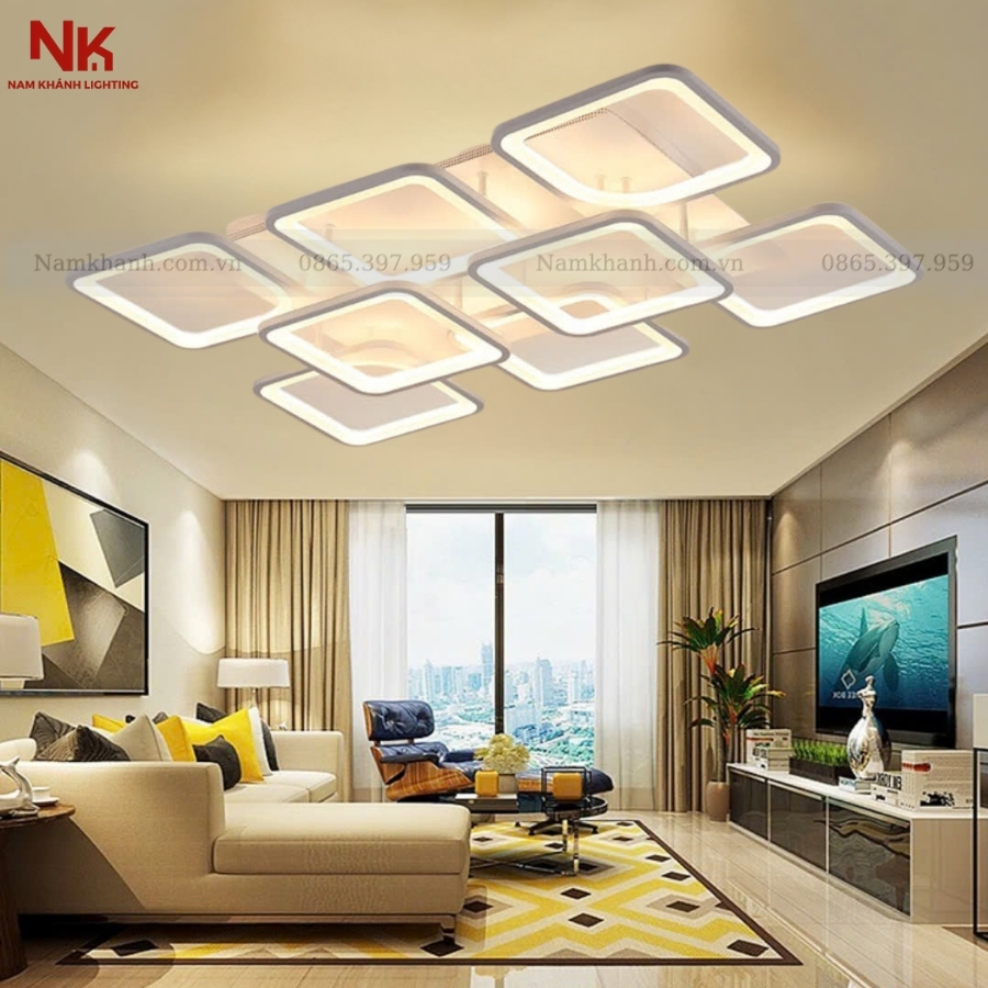 Đèn Ốp Trần 8 Cánh Chữ Nhật