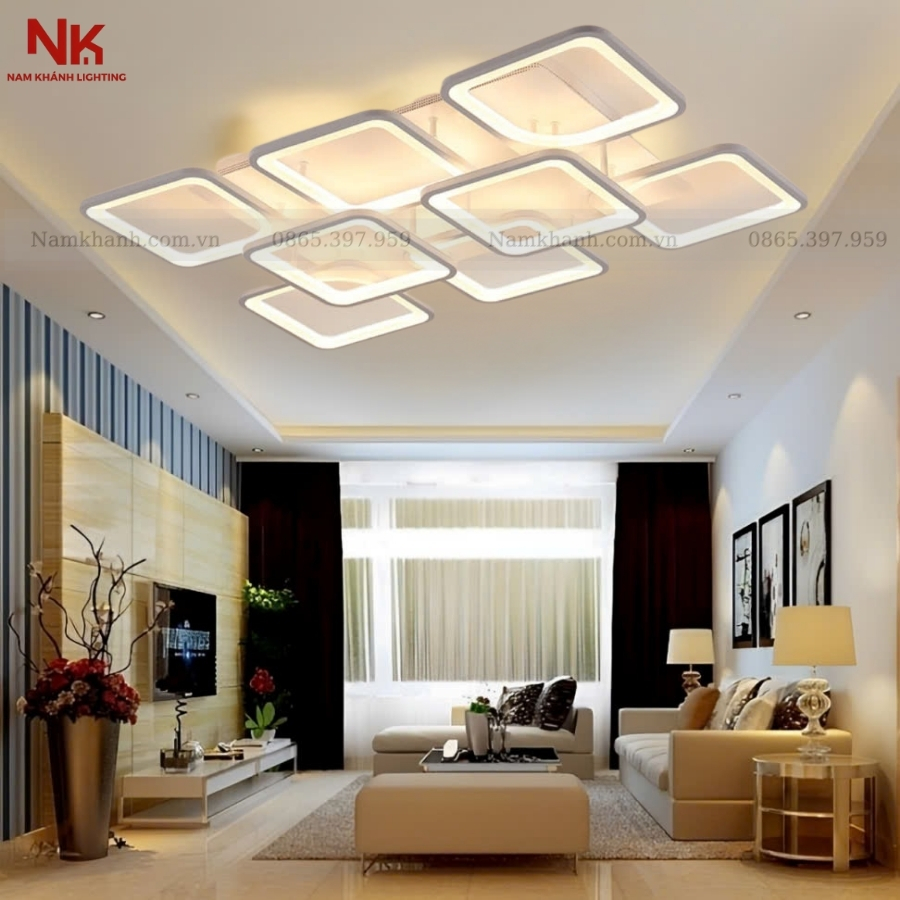 Đèn Ốp Trần 8 Cánh Chữ Nhật