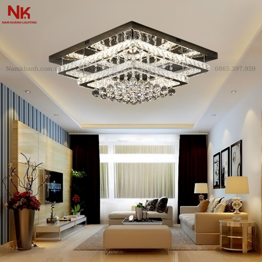 Đèn Ốp Trần Pha Lê 898