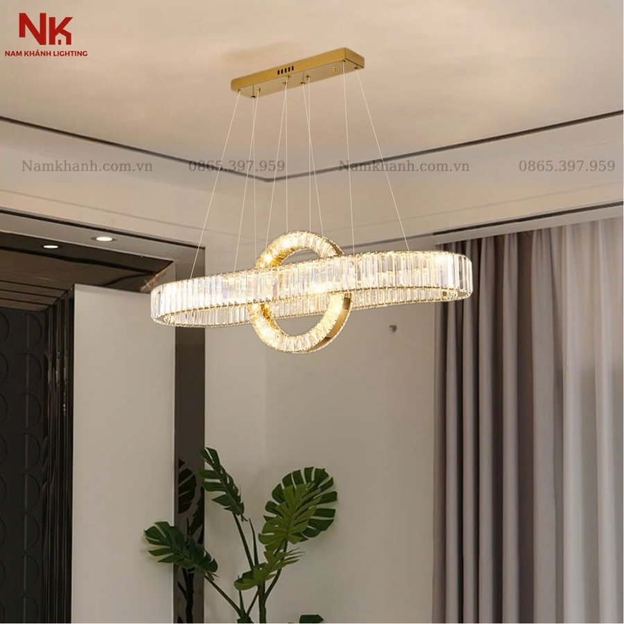 Đèn Thả 2 Vòng Pha Lê 320