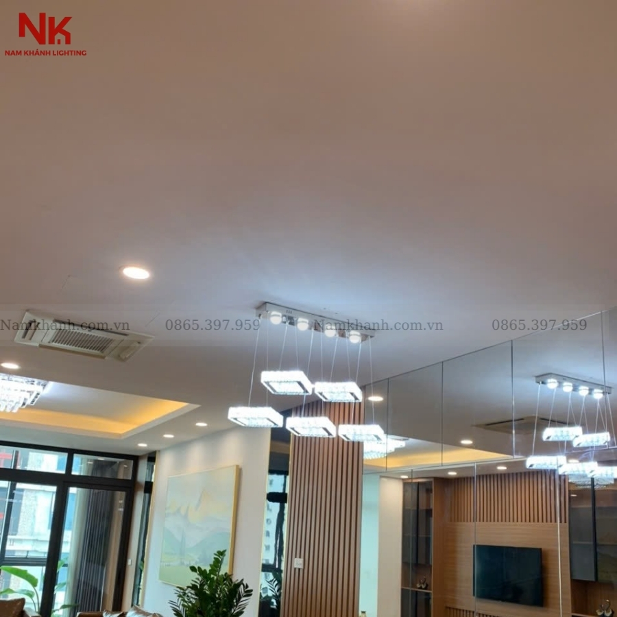 Đèn Thả Pha Lê 5 Vuông
