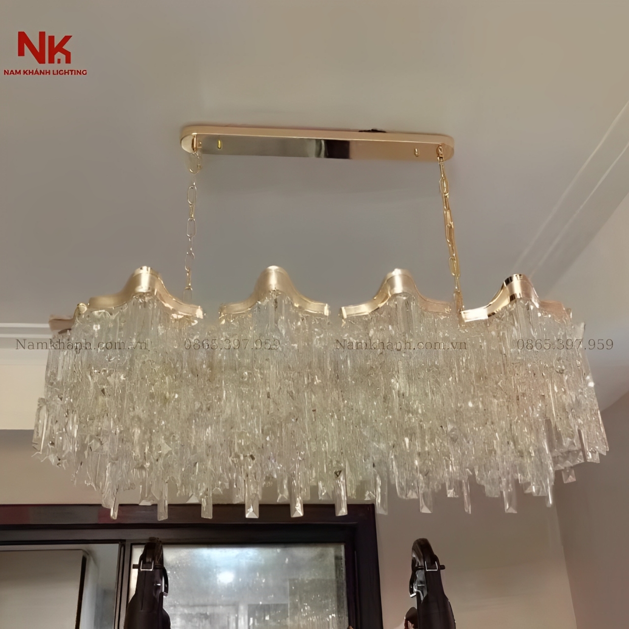 Đèn Chùm Pha Lê Chữ Nhật 695