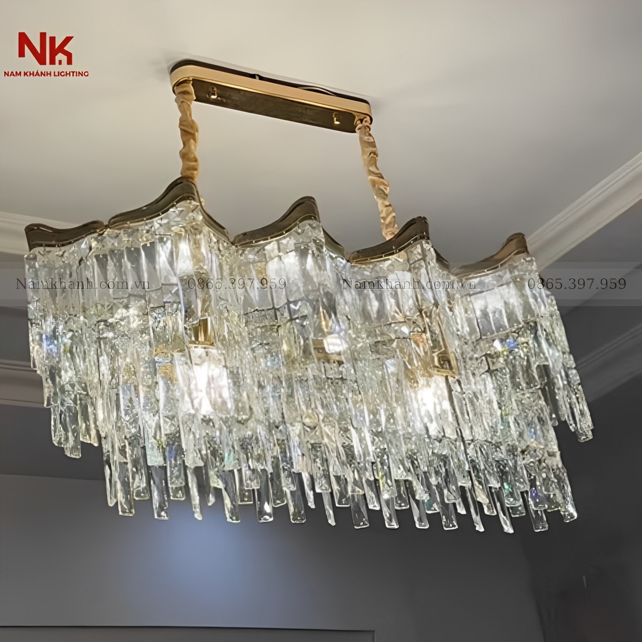 Đèn Chùm Pha Lê Chữ Nhật 695