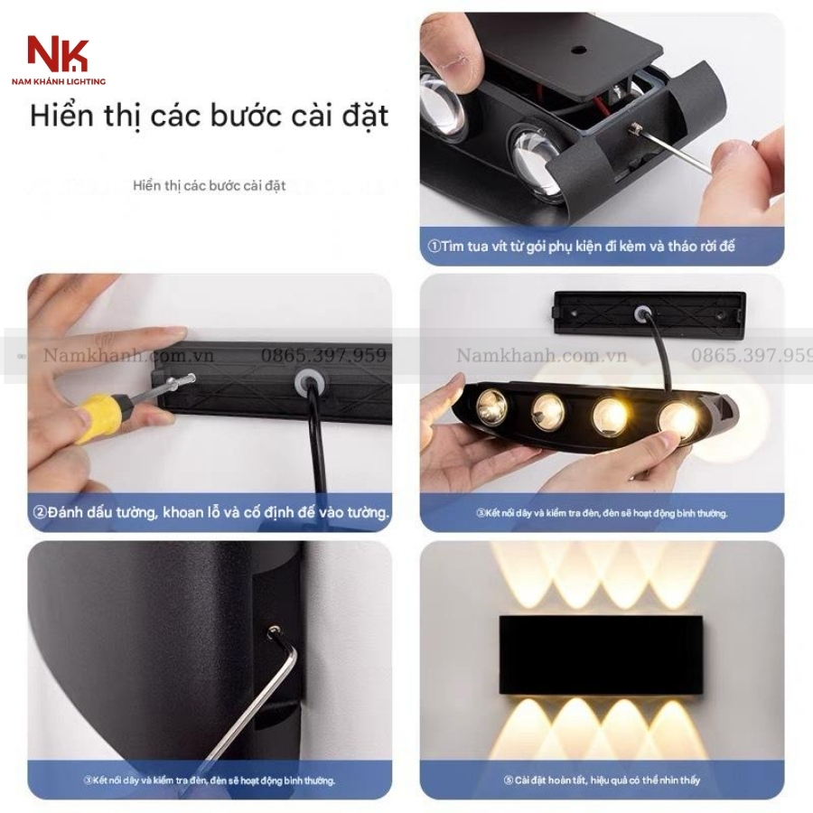 Đèn Hắt Tường 8 Tia
