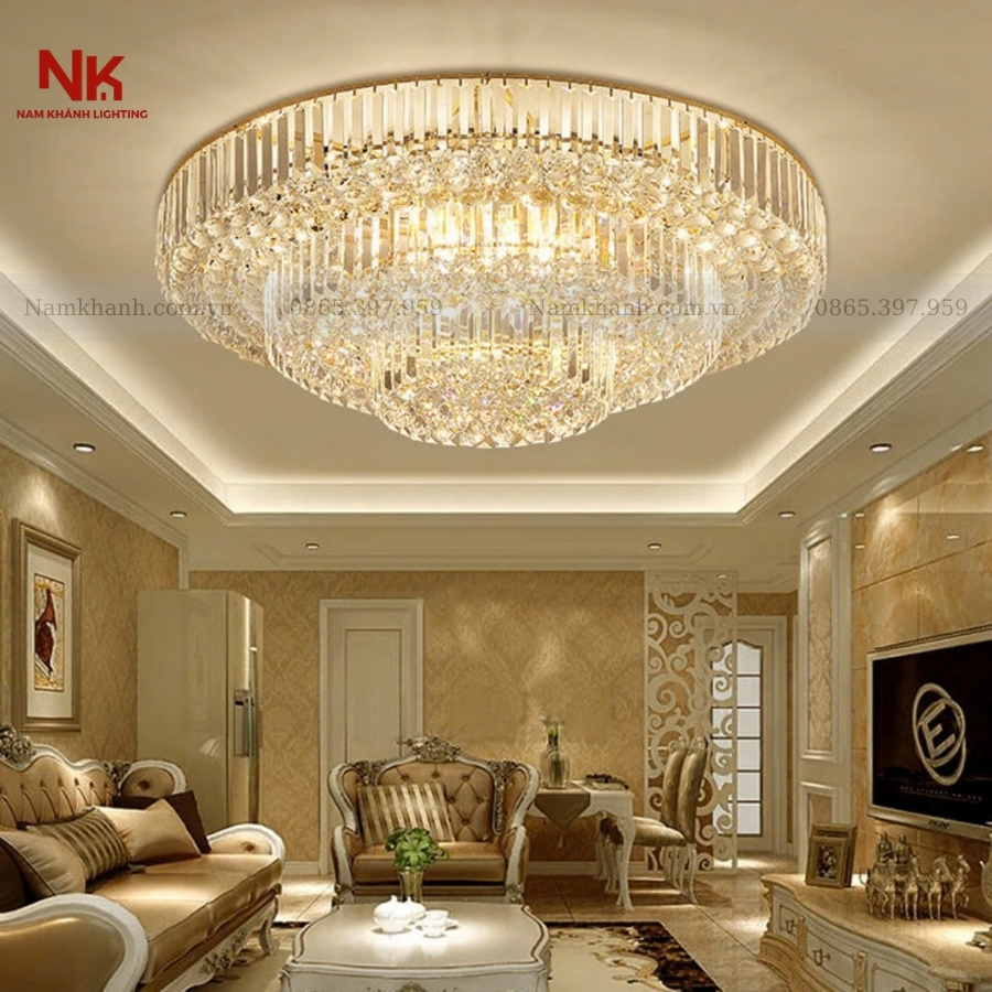 Đèn Ốp Trần Pha Lê Tròn 413