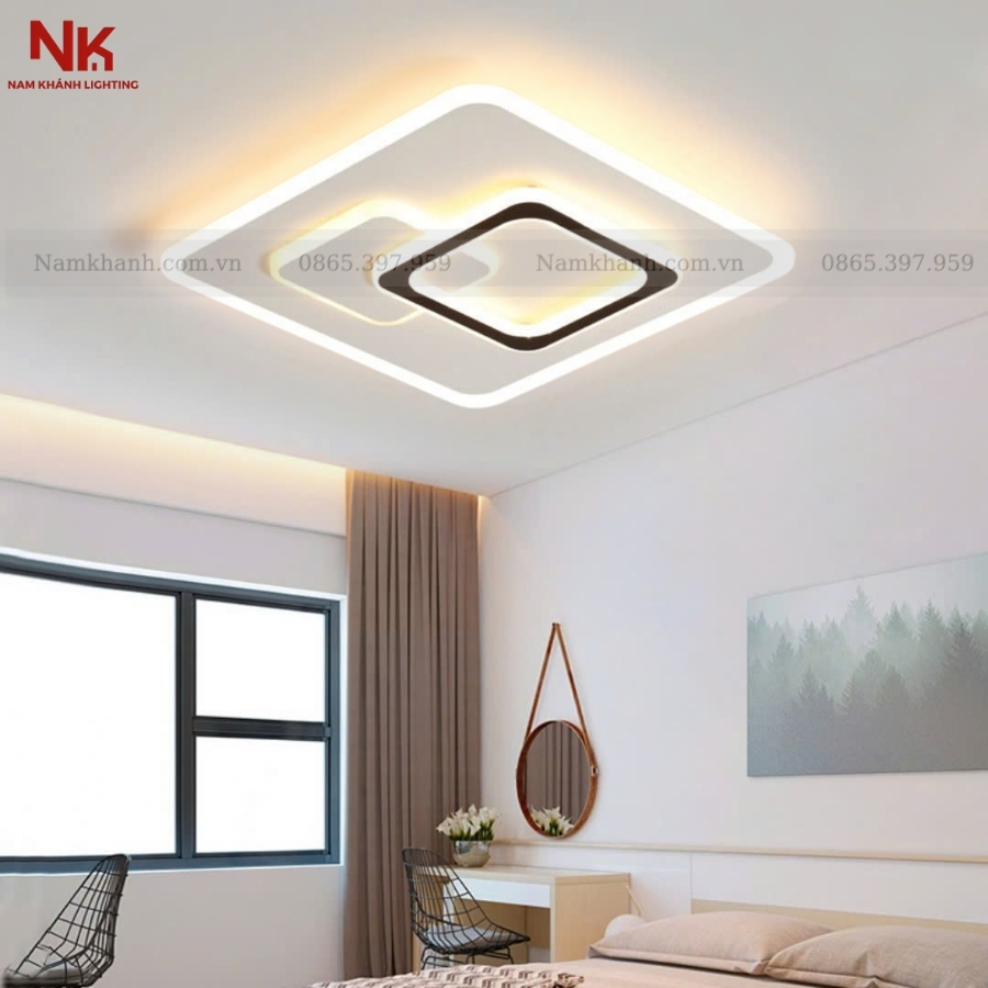 Đèn Ốp Trần Hiện Đại Vuông Tròn