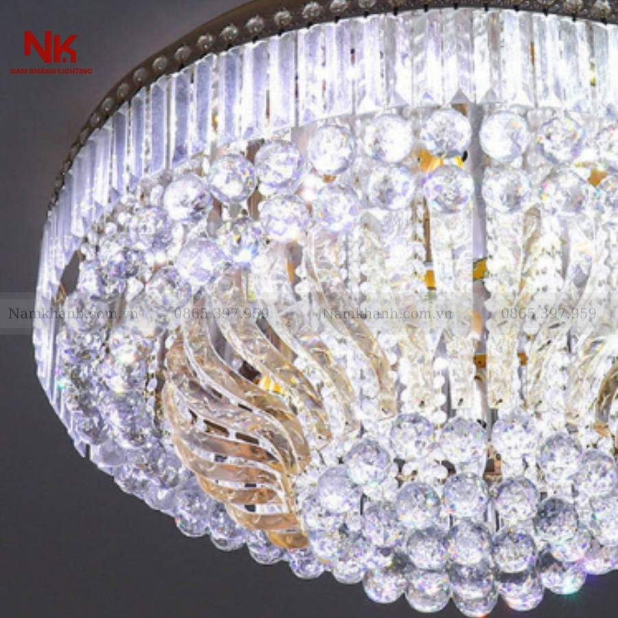 Đèn Ốp Trần Pha Lê Tròn 304