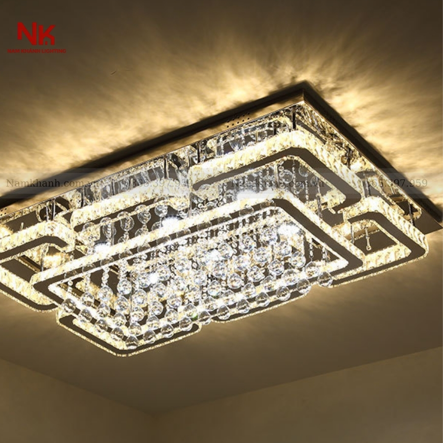 Đèn Ốp Trần Pha Lê Chữ Nhật 412