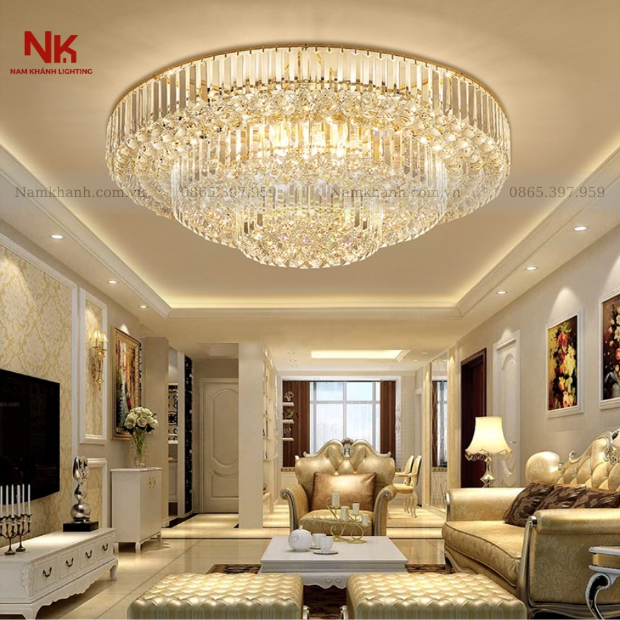 Đèn Ốp Trần Pha Lê Tròn 413