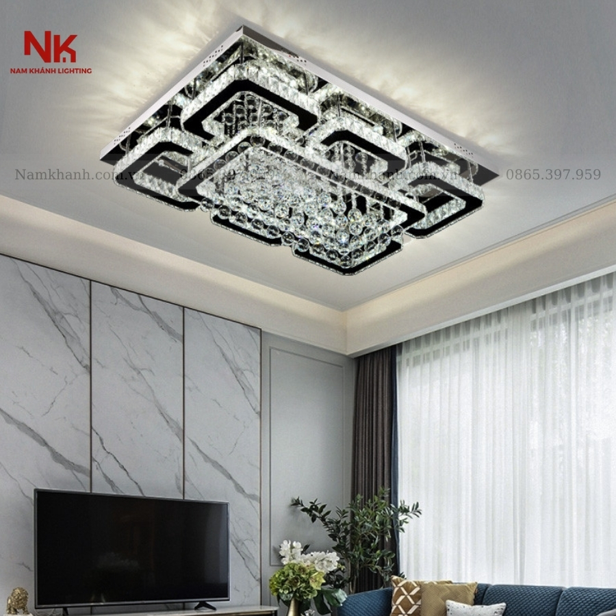 Đèn Ốp Trần Pha Lê Chữ Nhật 412
