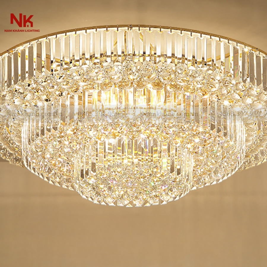 Đèn Ốp Trần Pha Lê Tròn 413
