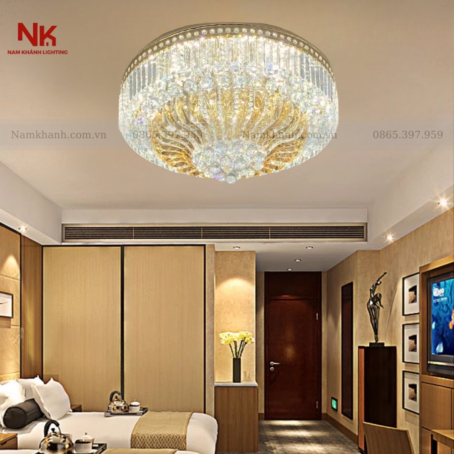 Đèn Ốp Trần Pha Lê Tròn 304
