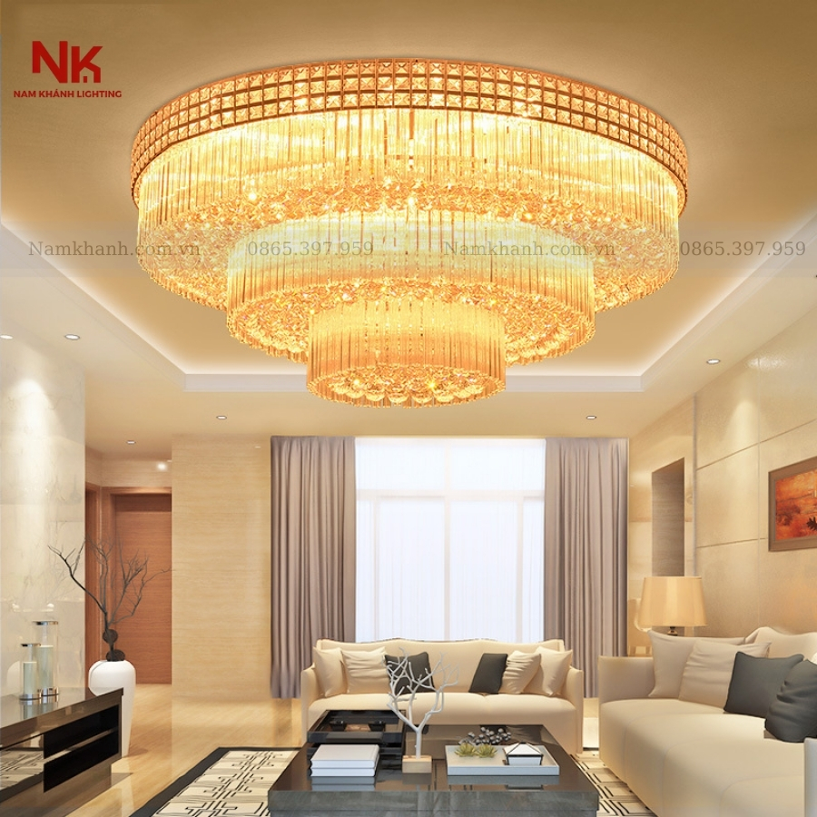Đèn Ốp Trần Pha Lê Tròn 411
