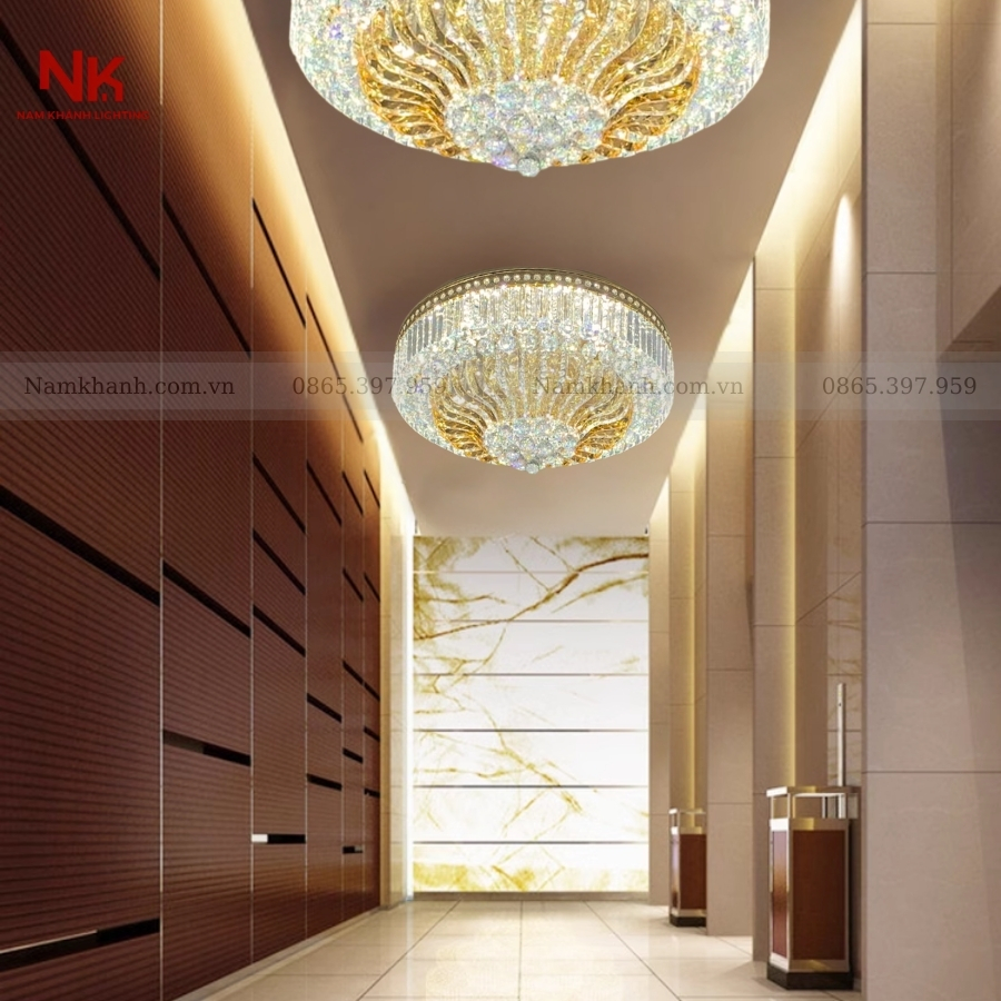 Đèn Ốp Trần Pha Lê Tròn 304