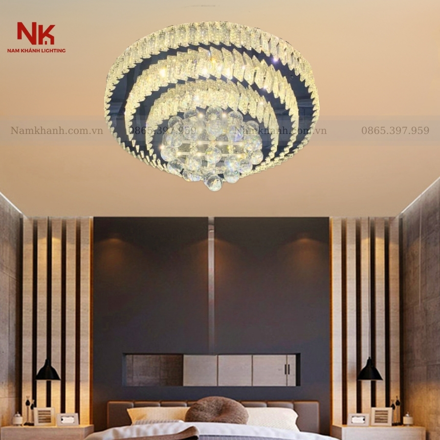 Đèn Ốp Trần Pha Lê Tròn 035