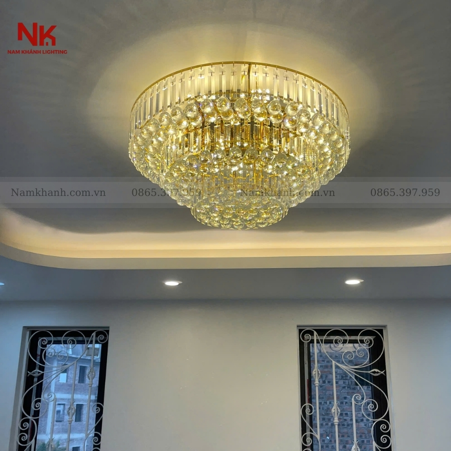 Đèn Ốp Trần Pha Lê Tròn 413