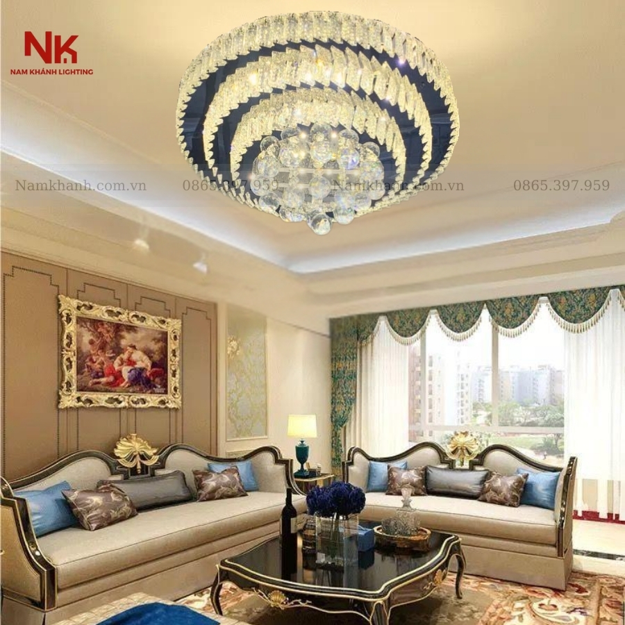 Đèn Ốp Trần Pha Lê Tròn 035