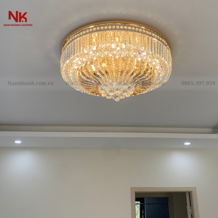 Đèn Ốp Trần Pha Lê Tròn 304