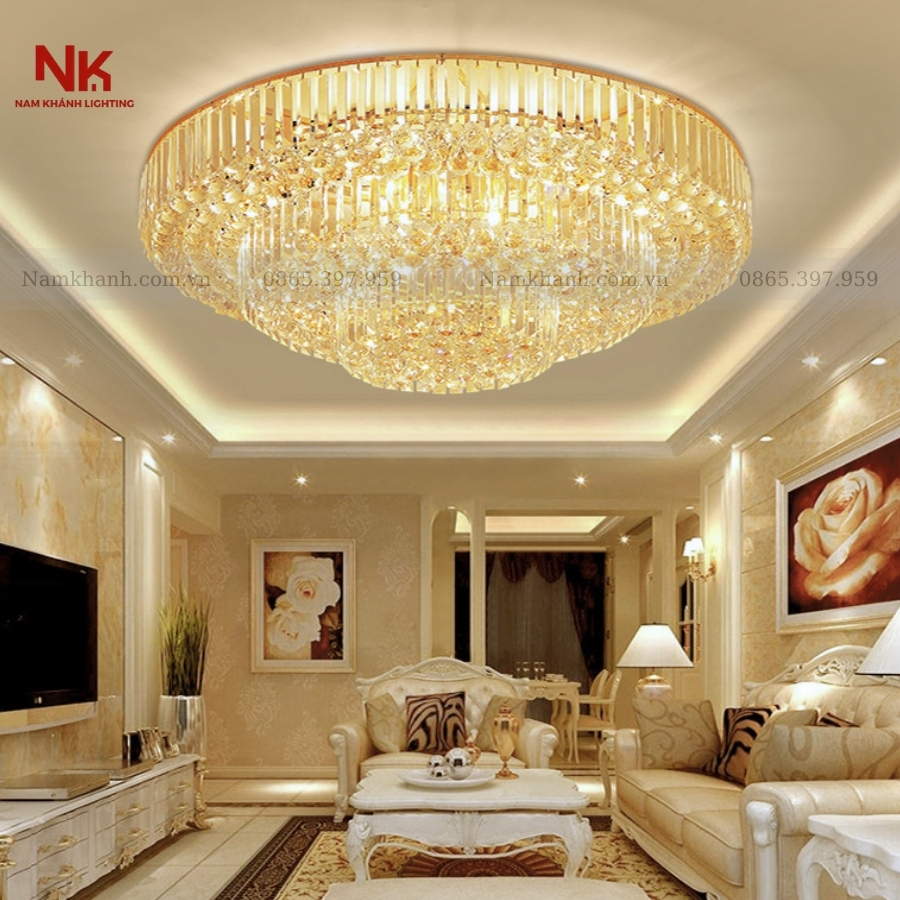 Đèn Ốp Trần Pha Lê Tròn 413