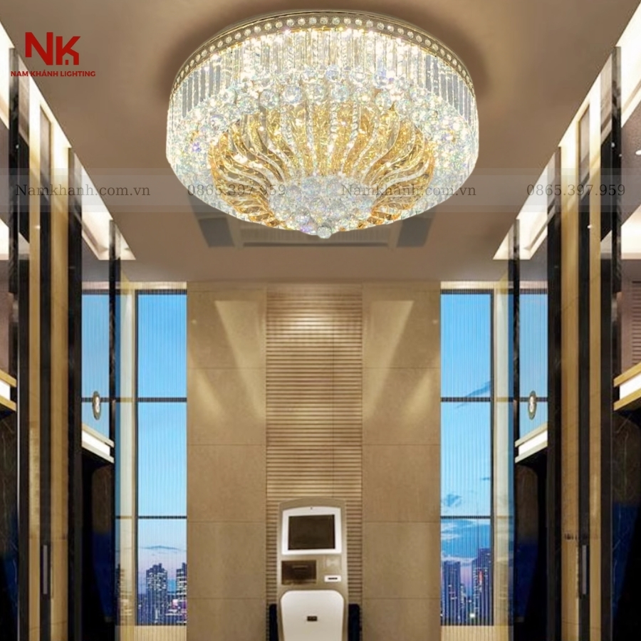 Đèn Ốp Trần Pha Lê Tròn 304