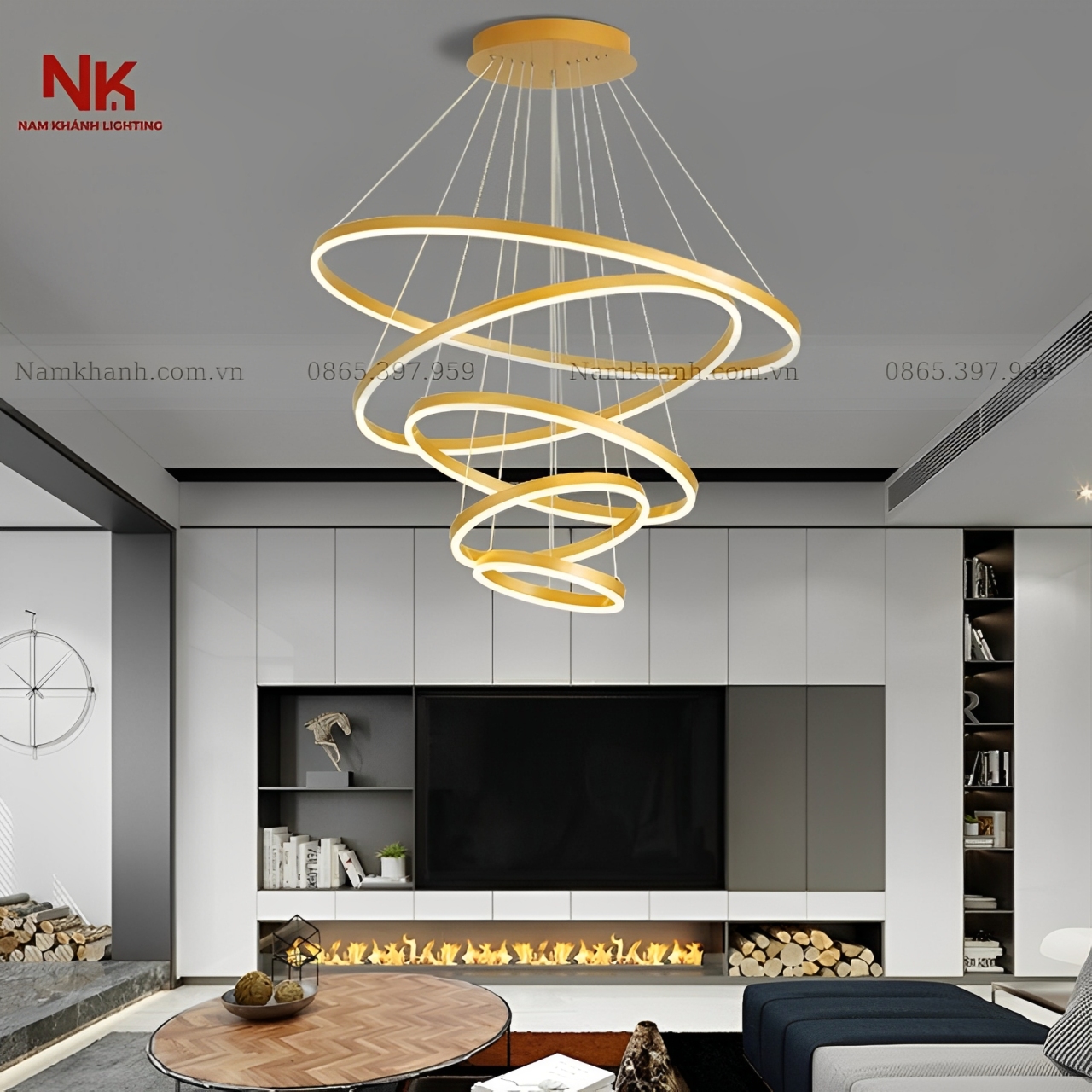 Đèn Thả 5 Vòng Hiện Đại 920